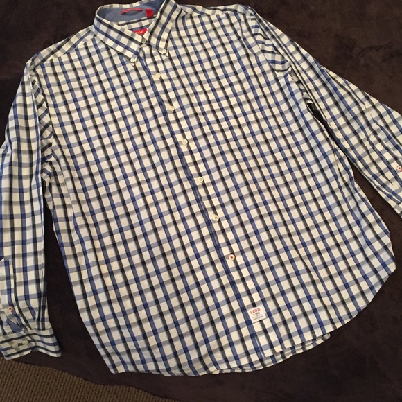 🛍️Men's Izod Button down Long Sleeve Plaid Shirt XL - Picture 2 of 4